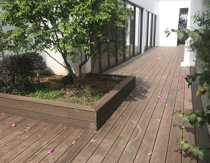Co-extrusion composite decking is a kind of capped WPC decking – welcome