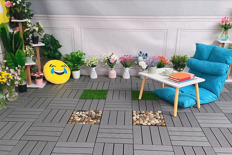 grey wpc decking tile china