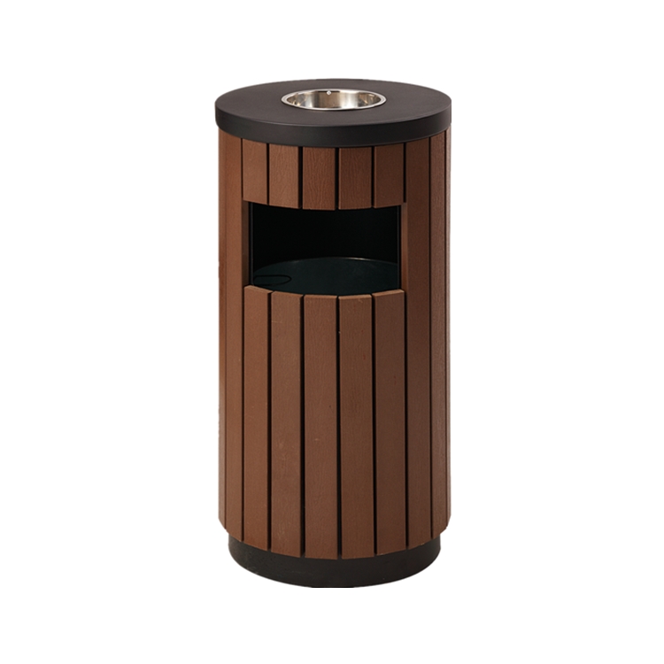 Wood-Plastic Recycling Containers / Waste Sorting Bins / Wooden-Look  Plastic Trash Cans